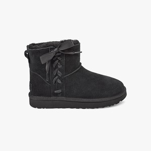 Ugg Classic Lace Mini Klassiska Stövlar Dam Svarta (693175DYX)